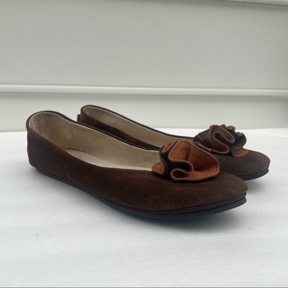 fs/ny brown suede flats shoes size 8.5 - Picture 3 of 14